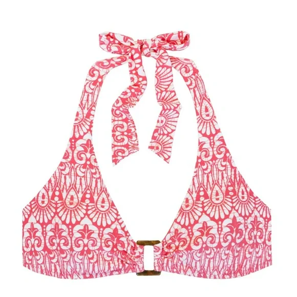 NEW Helen Jon Halter top & Hipster bikini bottom Island Batik Pink